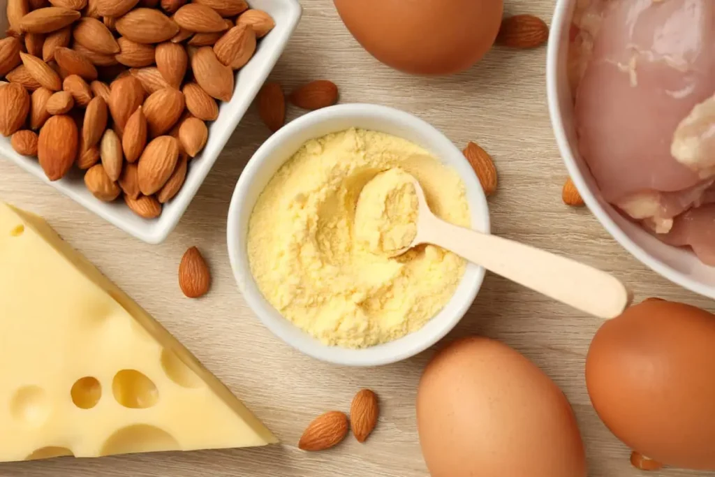 Alimentos de nutrición sana vistos desde arriba